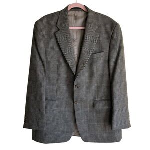 Lauren Ralph Lauren Vintage 90s Houndstooth Blazer Wool Academia Preppy Sz 43R